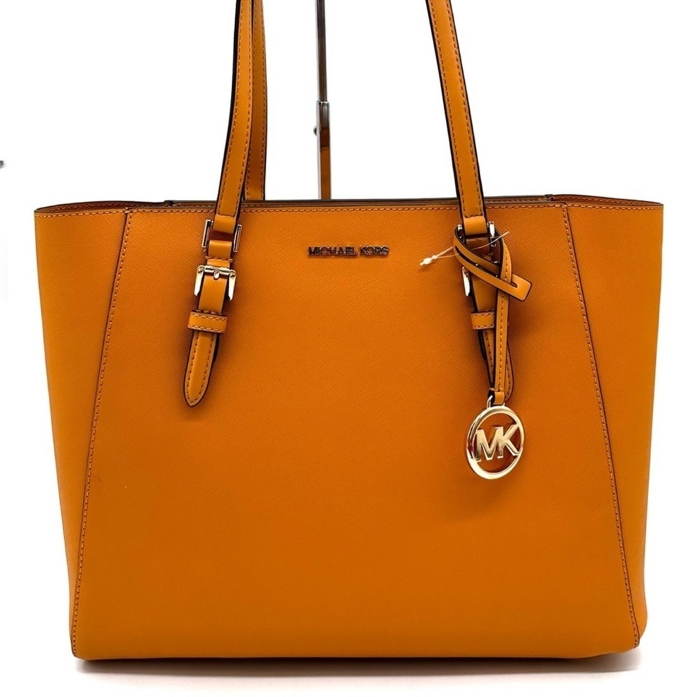 Michael Kors Charlotte LG Tote Bag 3 IN 1 Leather Shoulder Bag Cider - Picture 4 of 15